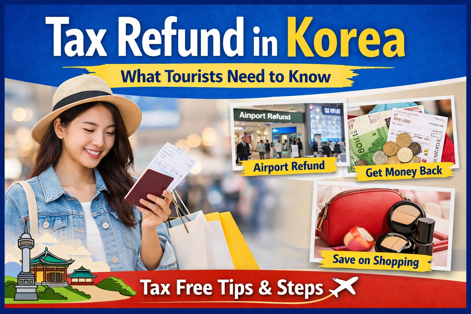 Tax refund in Korea guide thumbnail for foreign tourists shopping in Seoul